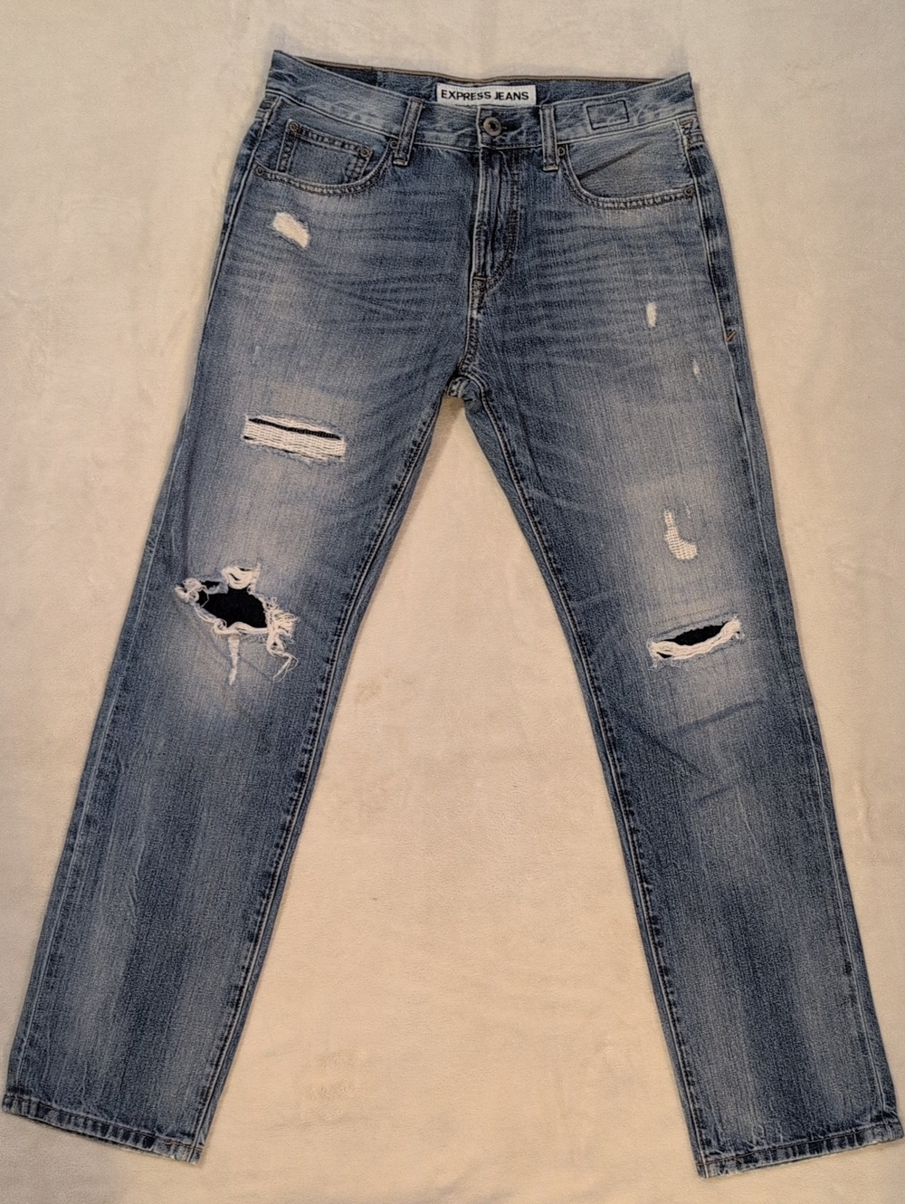 Express Distressed Ripped Jeans Men’s 30x32 100% Cotton Denim